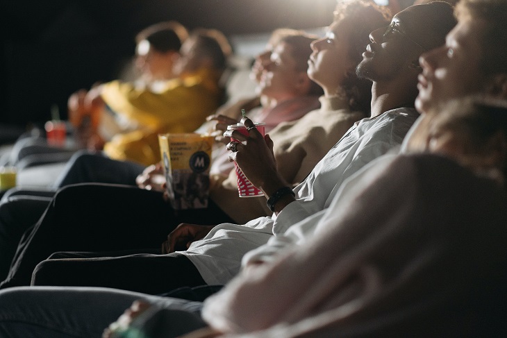 people watching movie in cinema