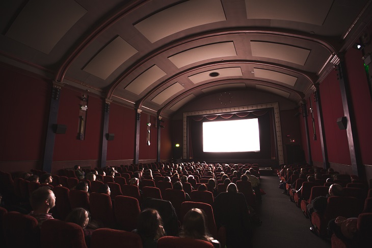 people watching movie premiere